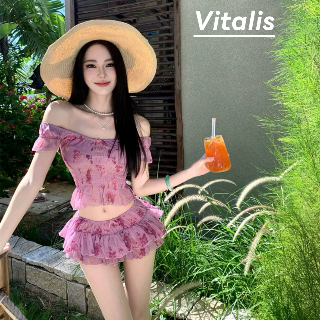 Vitalis纯欲复古超短裙式比基尼