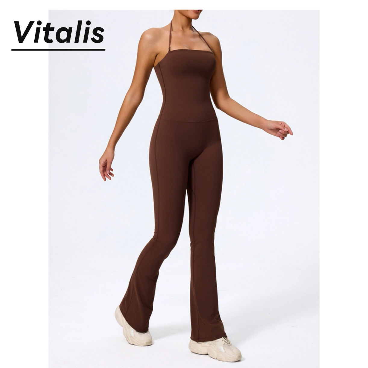 Vitalis挂脖提臀微喇瑜伽套装