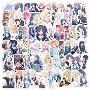 100张蔚蓝档案动漫二次元人物创意装饰手账本收纳盒防水文具贴纸