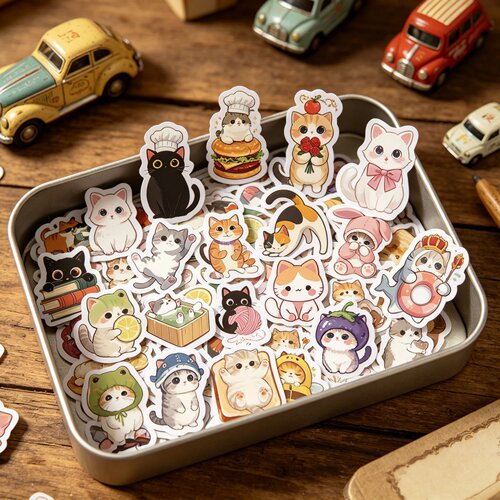 50张卡通可爱猫鸦贴纸Ipad行李箱笔记本Diy防水儿童防水stickers