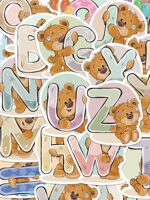 39 Cartoon bear English Pinyin letter and number stickers for children's early education cognitive learning stationery decorative stickers thumbnail 2