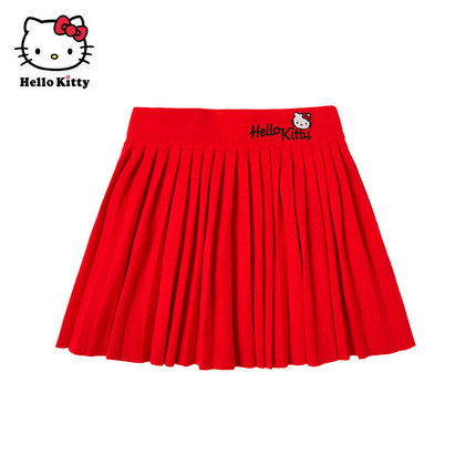 Hello Kitty童装女童秋毛线短裙半身裙子时尚休闲裙百褶裙