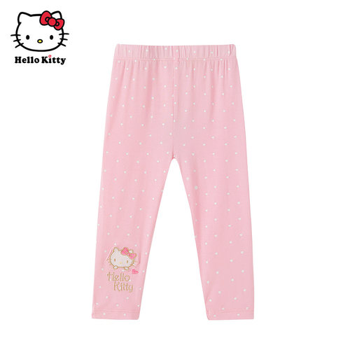 Hello Kitty童装春女童春薄款莫代尔打底裤休闲长裤子