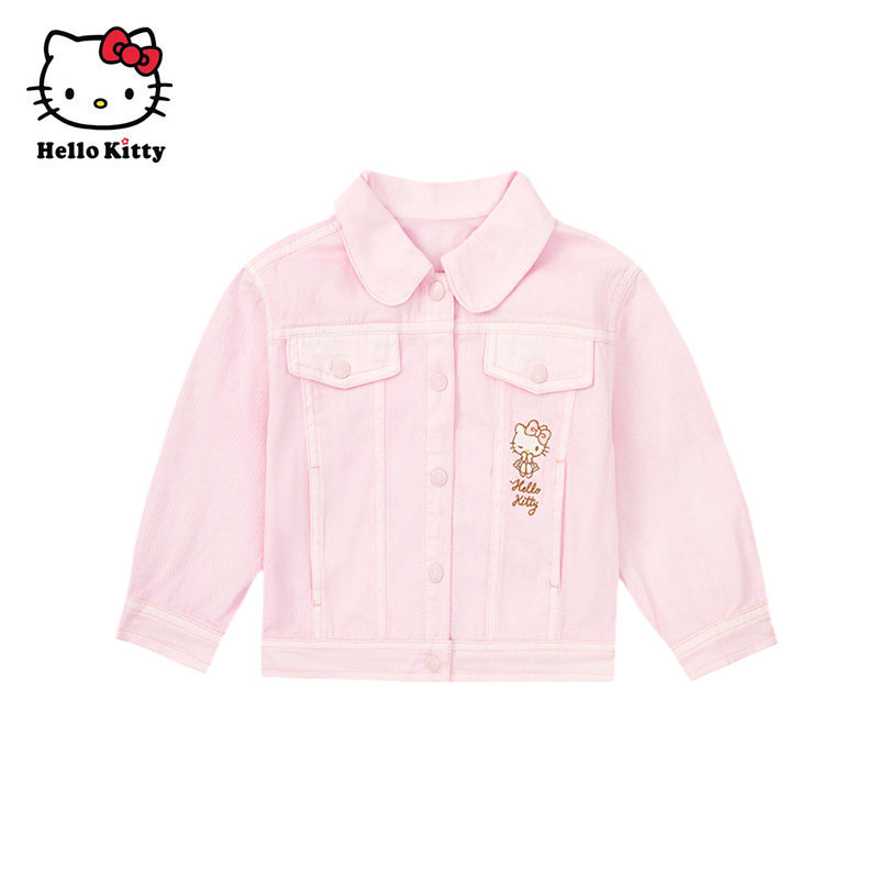凯蒂猫Hello Kitty女童春秋款牛仔外套宝宝休闲外套