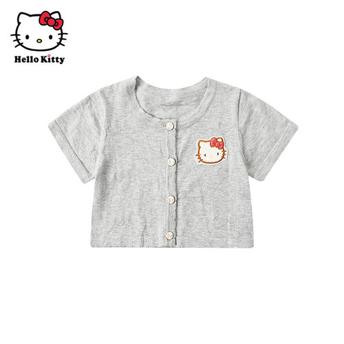 Hello Kitty童装女童短袖纯棉小外套短款线衫薄款