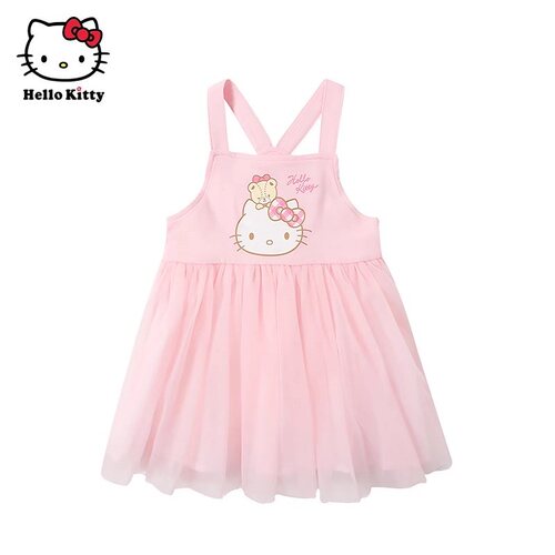 Hello Kitty童装女童夏款吊带裙连衣裙网纱公主裙子