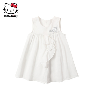 Hello Kitty童装女童夏款纯棉背心裙高腰连衣裙子公主裙