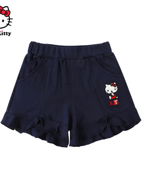 Hello Kitty童装夏款女童休闲宽松短裤棉薄款裤子