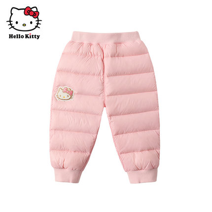 Hello Kitty童装女童冬轻薄羽绒裤白鸭绒舒适保暖宝宝长裤