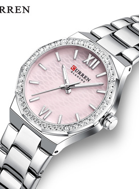 Curren 卡瑞恩9103女士手表 时尚女表 休闲钢带表石英手表外贸款