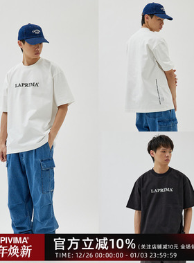 LAPRIMA DRAWINGS LOGO CREWNECK TEE 重磅素描字体立体印花T恤