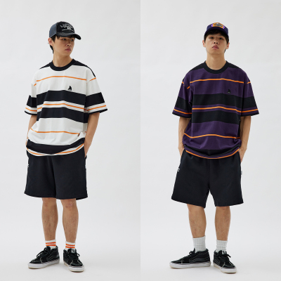 日系宽松条纹短袖laprima