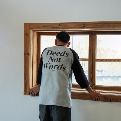 珠地撞色七分袖圆领T恤