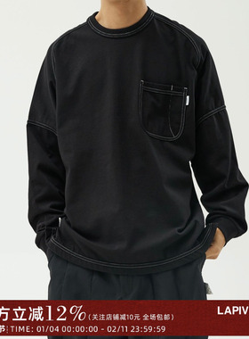 LAPRIMA  LAP DECONSTRUCT SILVADUR LS 拼接长袖新疆纯棉日系T恤