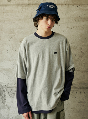 LAPRIMA  LONG SLEEVES BOTH SIDES 假两件双面穿印花长袖T恤情侣