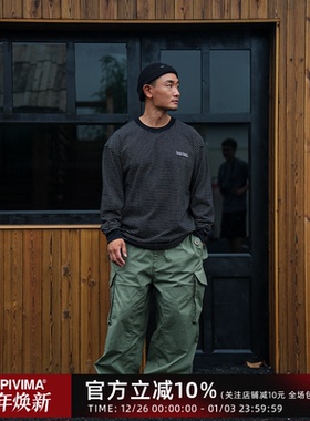 LAPIVIMA LAP STRIPED HEAVY LS 条纹重磅长袖圆领卫衣日系休闲