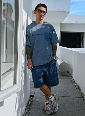 LAP SELVEDGE DENIM SHORTS 特种赤耳丹宁水洗多袋工装牛仔短裤