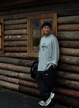 LAPIVIMA SLOGAN PRINT L/S 标语印花长袖日系休闲圆领卫衣秋冬