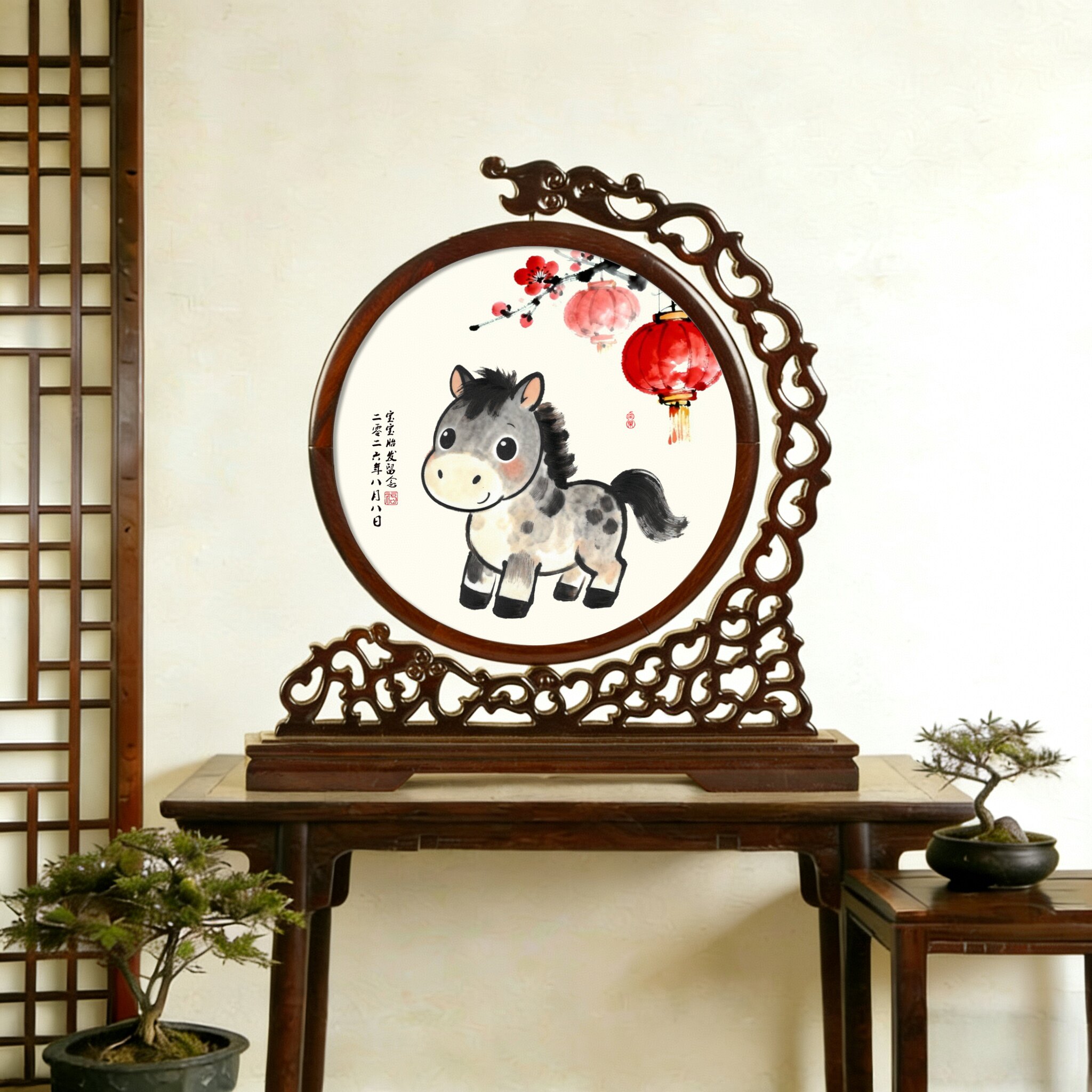 胎毛画深圳上门婴儿仪式理胎发龙年宝宝纪念肖像画照片素描胎发画