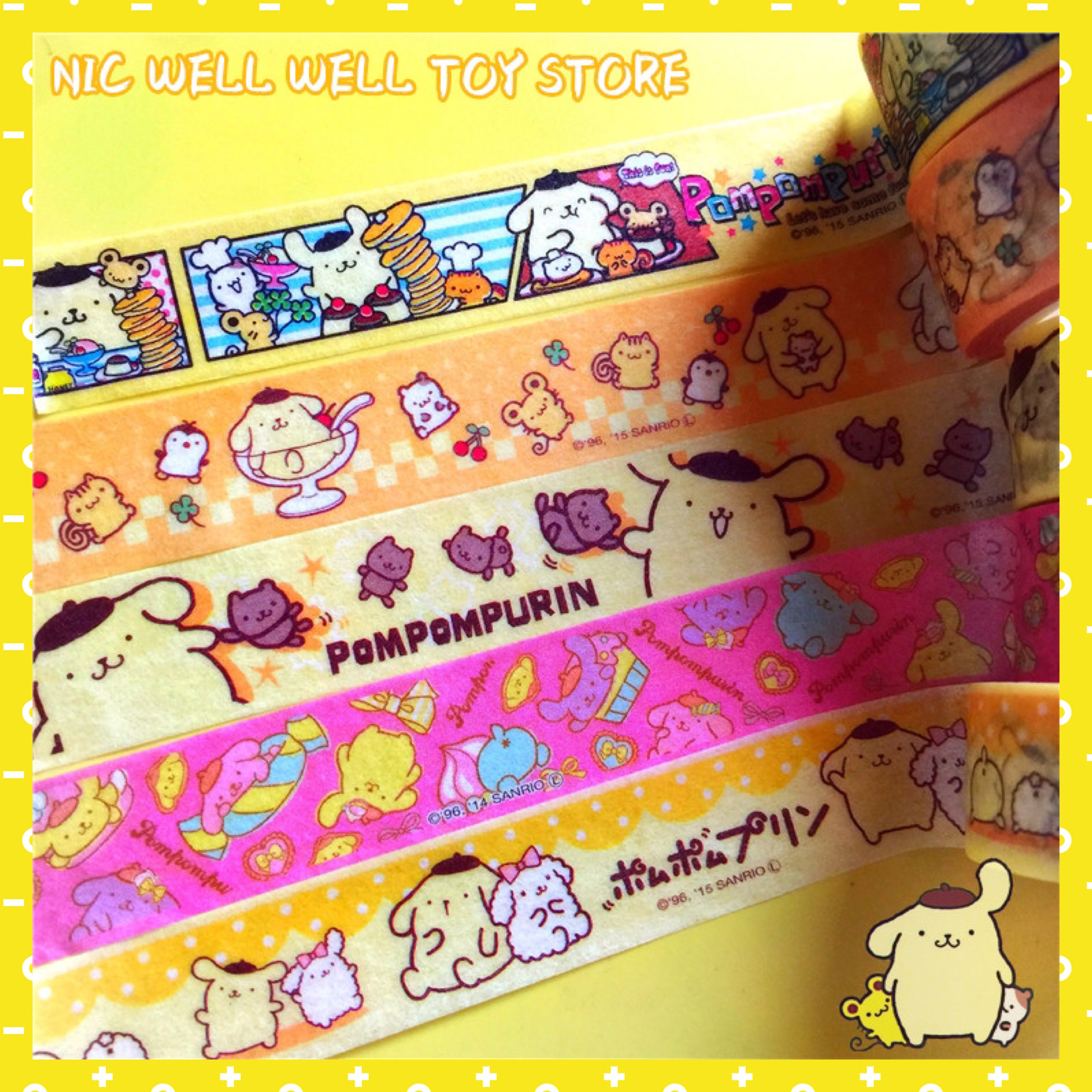 尼克微微 日本pom pom purin布丁狗手撕和纸手账胶卷胶纸贴纸文具
