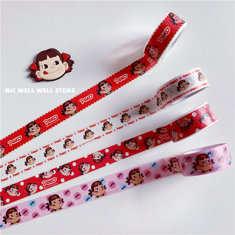 日本不二家可爱牛奶妹手帐和纸胶带 日记本边框装饰少女素材贴纸