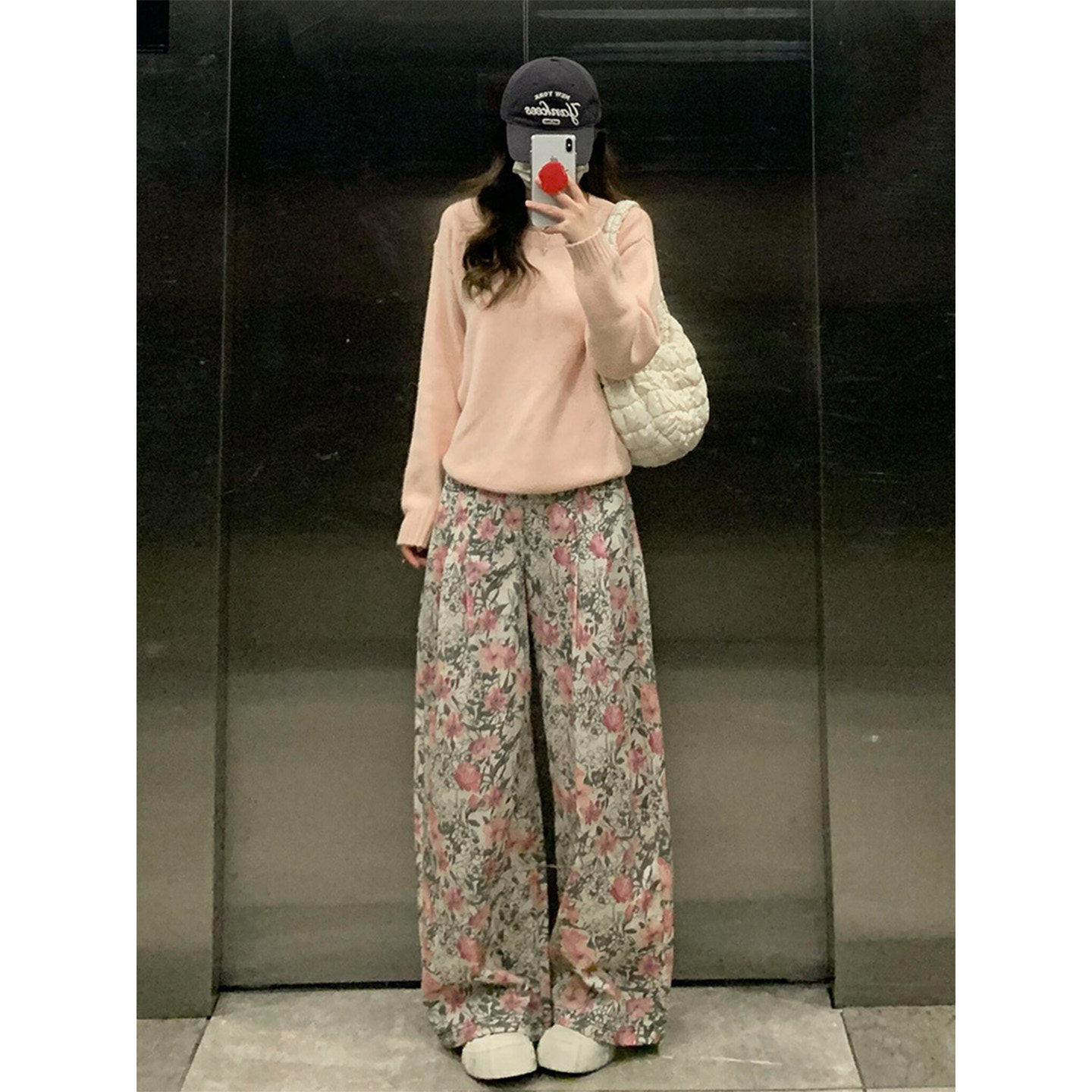 高个子加长180韩系碎花印花褶皱休闲裤女春款百搭遮肉设计阔腿裤,女装/女士精品,休闲裤,淘宝优惠券,粉丝福利购,淘宝优惠卷