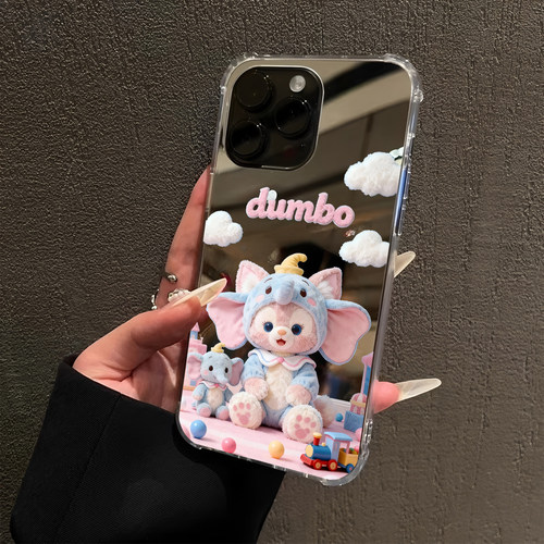 玲娜贝儿小飞象适用iPhone17pro镜面16promax简约15Pro苹果14手机壳xsmax补妆13卡通12可爱xr萌宠8plus创意7