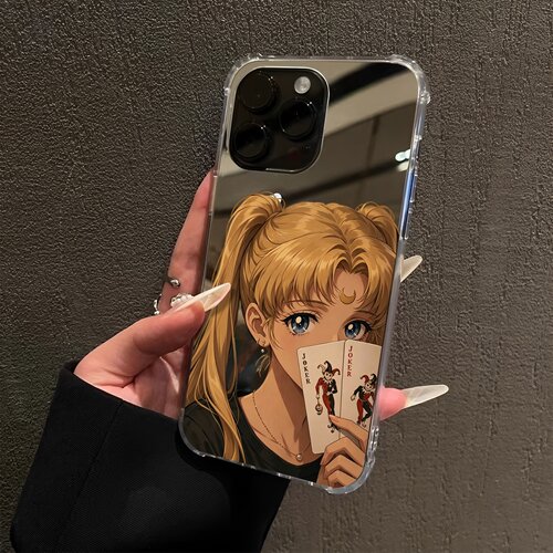 王炸美少女战士适用iPhone18promax镜面16e卡通15Pro苹果14手机壳xsmax补妆17pro水冰月13创意7潮8plus月野兔