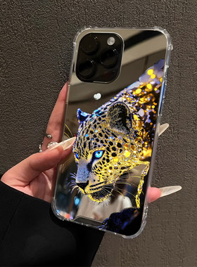 轻奢风金钱豹适用华为mate60pro手机壳华为p70红米k80招财vivox90镜面opporeno7小米14高级感nova5情侣一加13