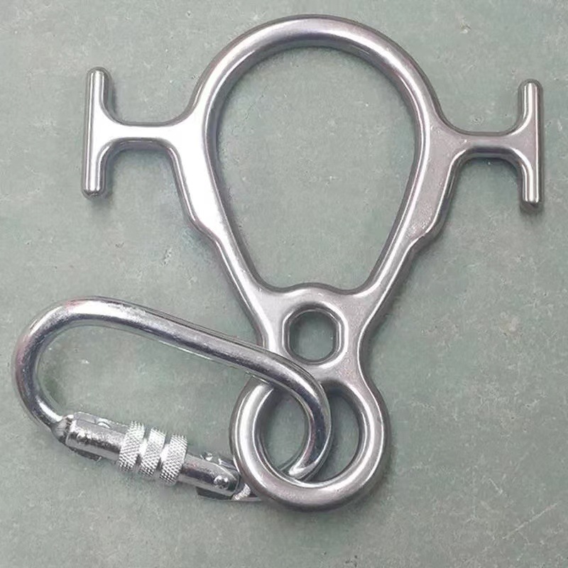 下降器缓降器缓降环牛角八字环不锈钢高空安全装备攀岩8字环