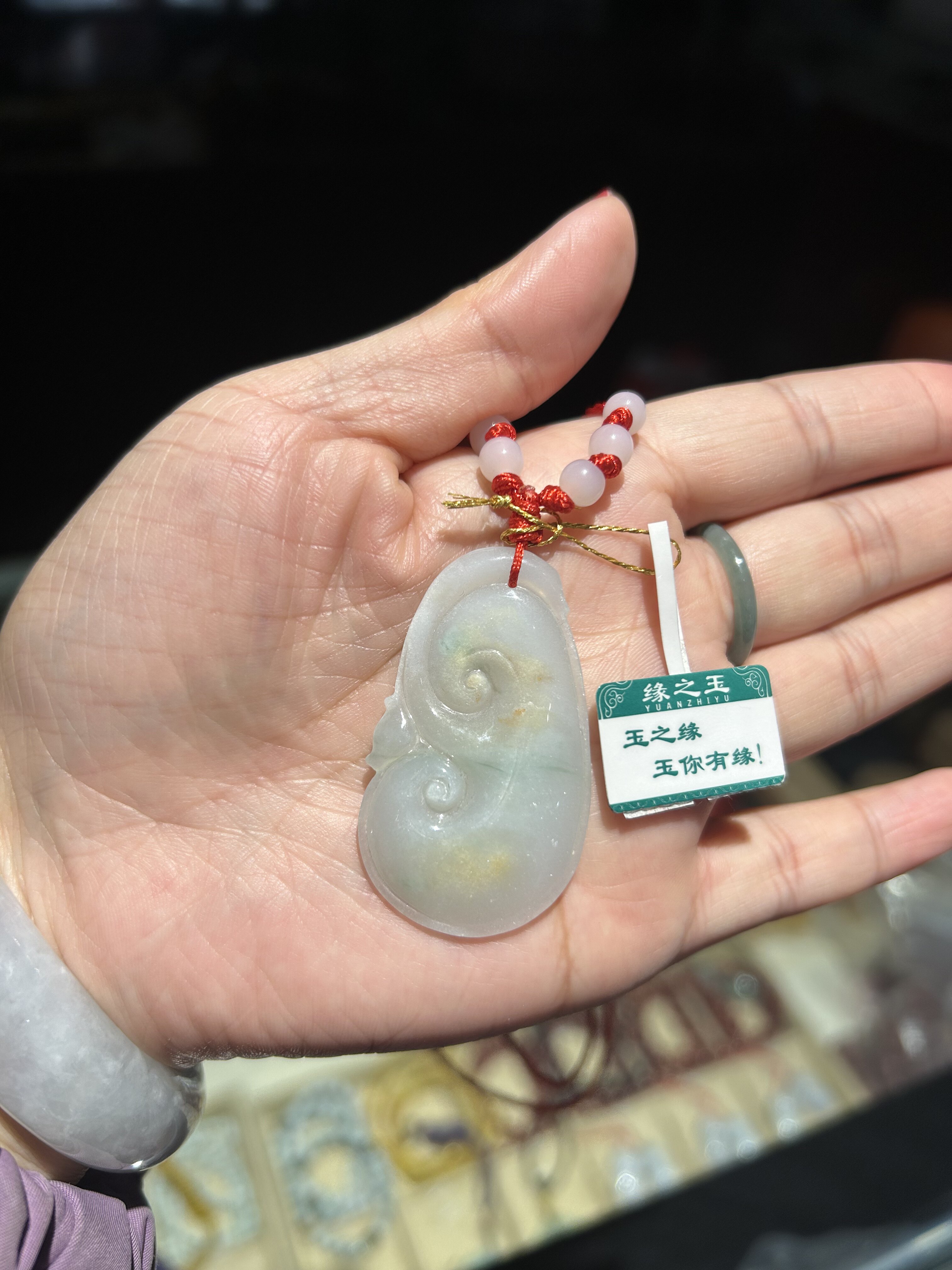 纯天然缅甸翡翠玉如意吊坠 寓意吉祥如意 事事如意