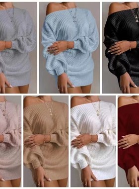 clothes women dress winter knit dresses ladies sweater