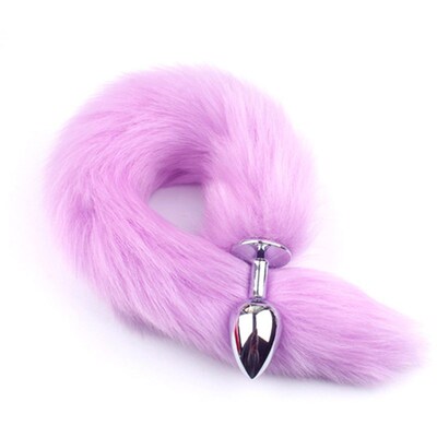 Metal Anal Plug Wearable Fox Tail Butt Plug Stainless Steel