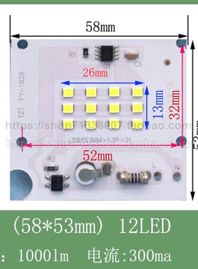 10瓦免驱动AC-220V方形投光灯路灯庭院灯运动场配件维修58X53mm