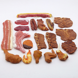 仿真猪肉排骨腊肠牛扒鸡腿西餐拼盘饭店装饰摆件食物模型拍摄道具