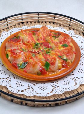 仿真披萨pizza面包食物拼盘展示