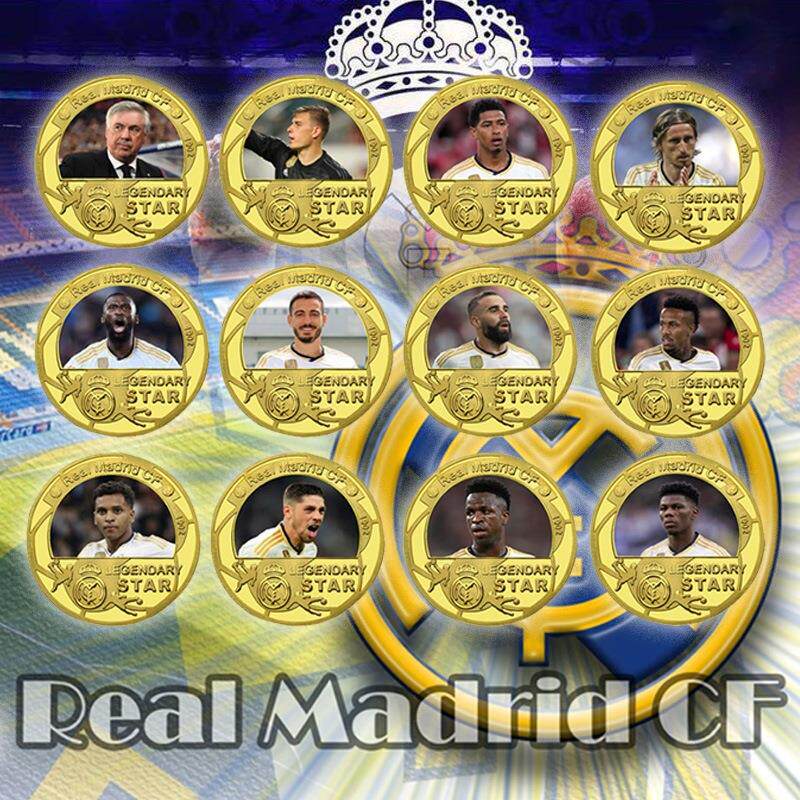 皇家马德里  欧冠15座奖杯 银河战舰 C罗  纪念币 足球周边纪物