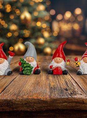 跨境圣诞小精灵雕像坐姿树脂工艺品创意卡通圣诞节日礼品家居摆件