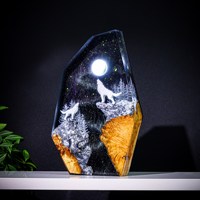跨境熱賣獵月夜燈帶嚎叫狼北極光燈阿拉斯加裝飾北個性圣誕節(jié)禮物