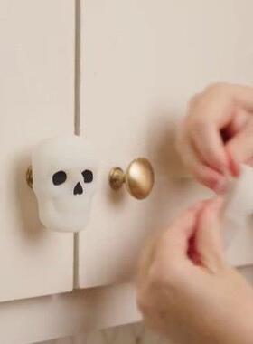 跨境新款Skeleton door handle衣柜抽屉骷髅姜饼屋门把手家居装饰