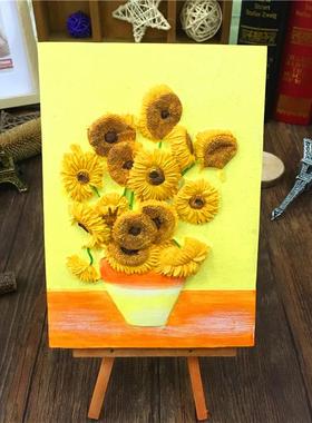 家居橱窗摆件 名画梵高 向日葵 星空 枝上杏花开 电视柜摆件