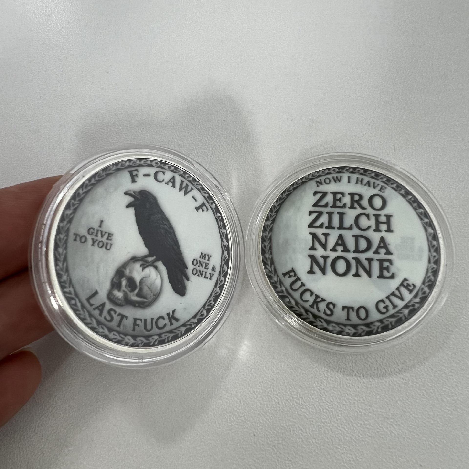 乌鸦硬币 圣诞万圣节系列硬币 南瓜纪念收藏塑料卡片 金箔钞可定