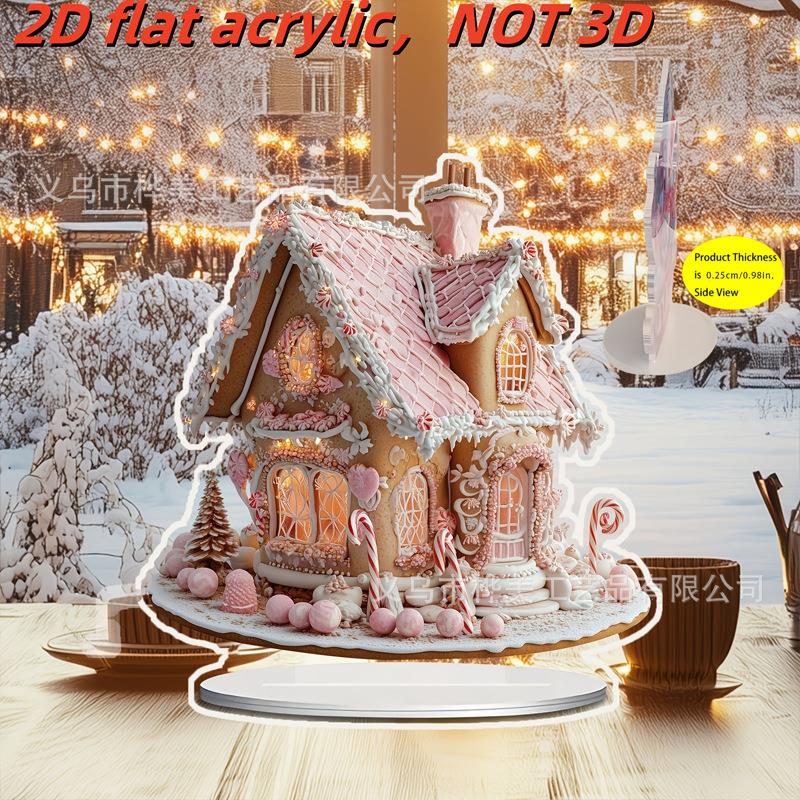 跨境热卖新品波西米亚风房子2D亚克力桌面装饰品办公室玄关摆件