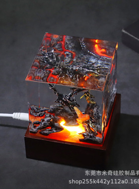 跨境外贸屠龙勇士创意树脂小夜灯工艺品家居卧室水晶摆件特色礼物