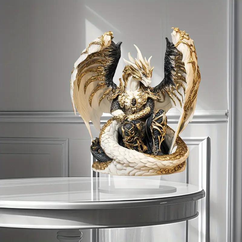 跨境豪华风格金色天空龙亚克力装饰品独特桌面家庭办公室摆件