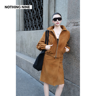 沙之歌进口羊皮夹克外套 米兰秀款 半裙 NINE NOTHING