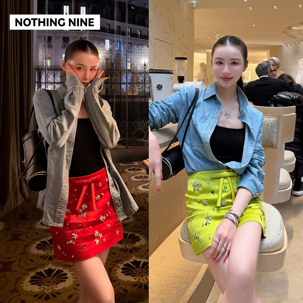 NOTHING NINE  苹果酪芙意大利进口蝴蝶结半裙带安全裤