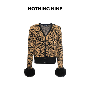 口可拆卸 卡莉艾莎豹纹针织上衣袖 NOTHING NINE