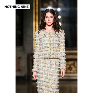 外套 NOTHING 雏光落羽粗花呢套装 米兰秀款 半裙 NINE