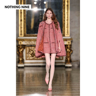 重工粗花呢斗篷外套 NOTHING 希尔粉钻 米兰秀款 连衣裙 NINE